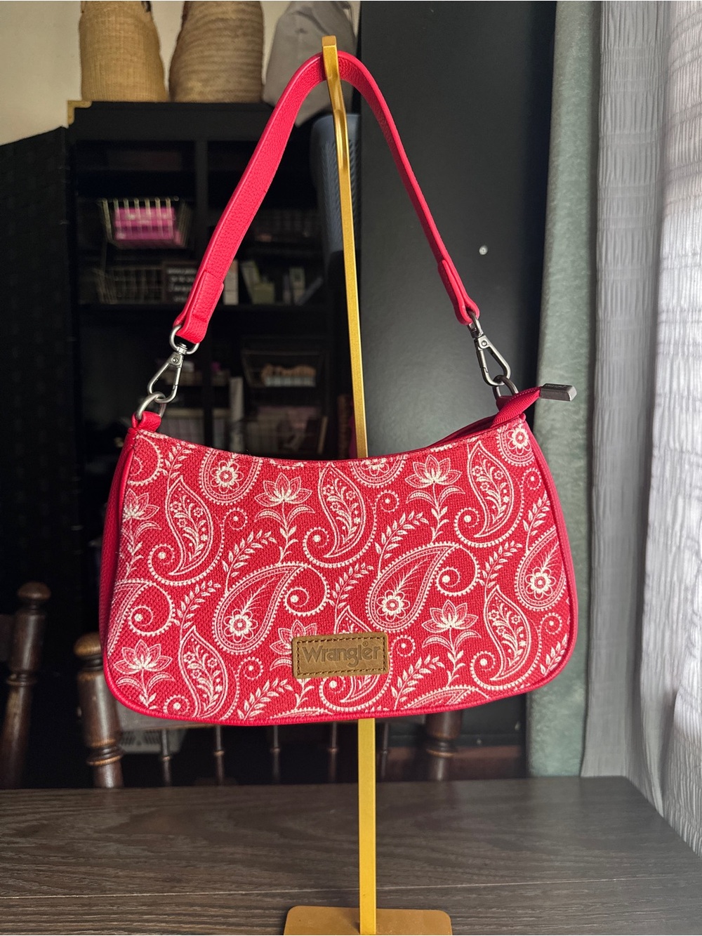 Wrangler Red Paisley Shoulder Bag with Detachable Strap